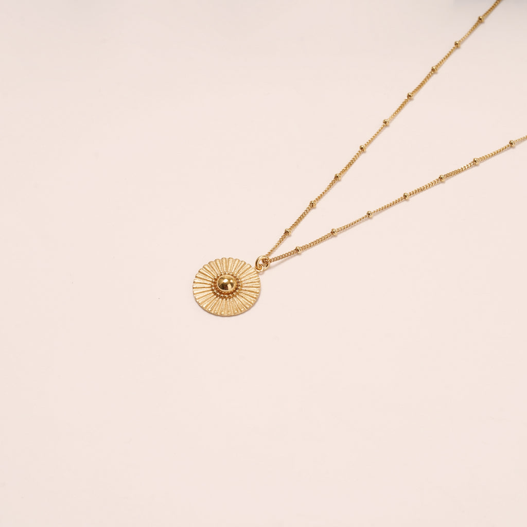 gold soleil ball chain necklace