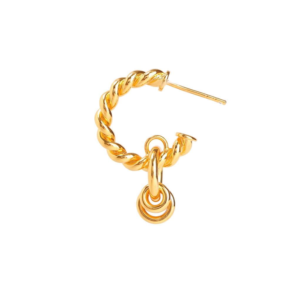 Gold twisted hoop earrings