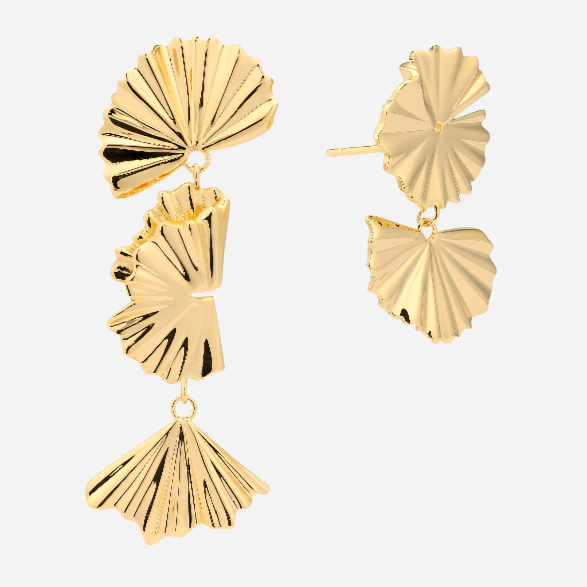 gold leaf mix and match drop earrings