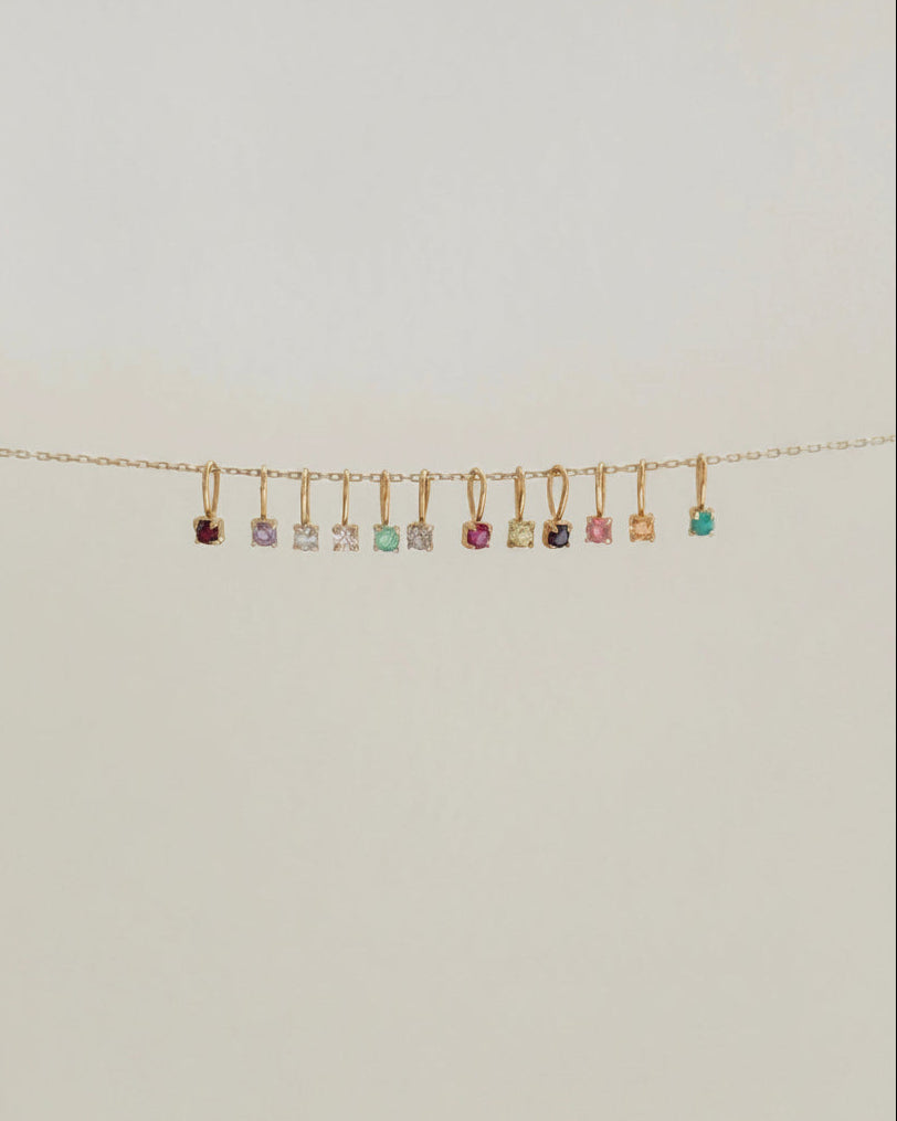 September birthstone sapphire solid gold charm