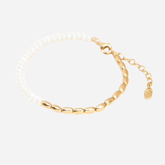 gold nugget pearl bracelet