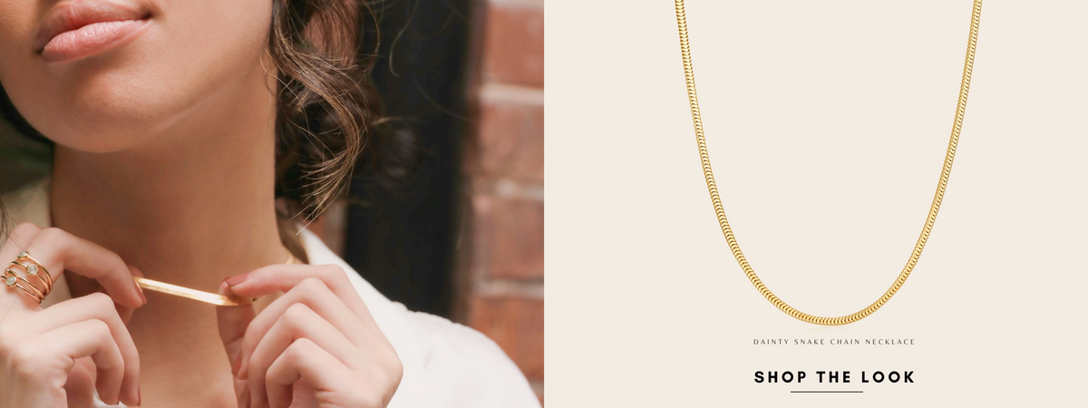 snake chain necklace herringbone chain necklace