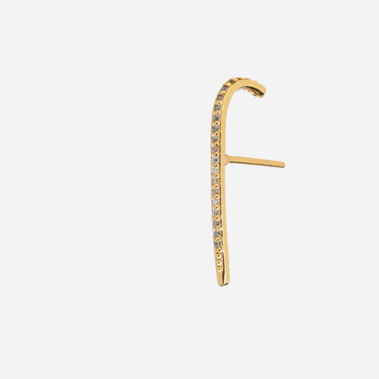 gold pavé suspender single ear cuff