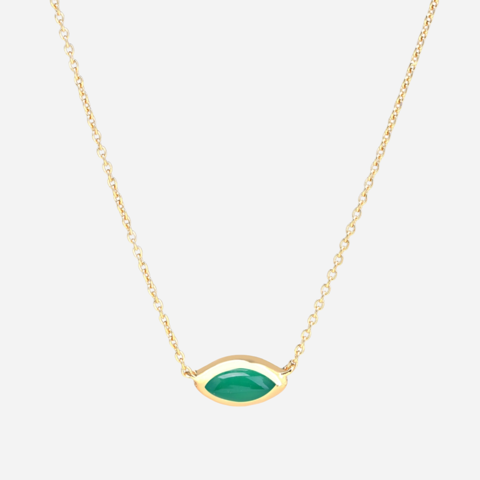 green agate evil eye charm necklace