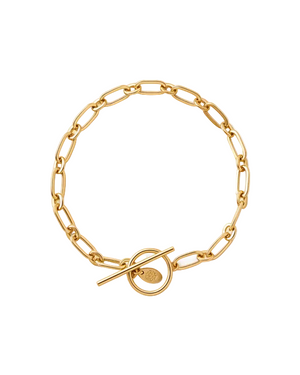 gold oval link chain bracelet