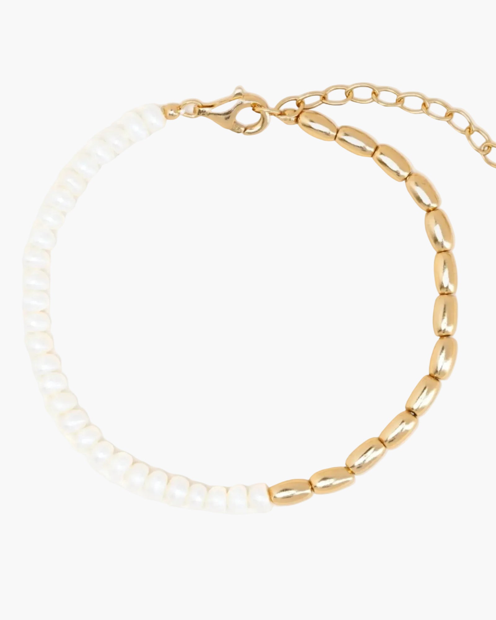 Freshwater pearl gold nuggets bracelet