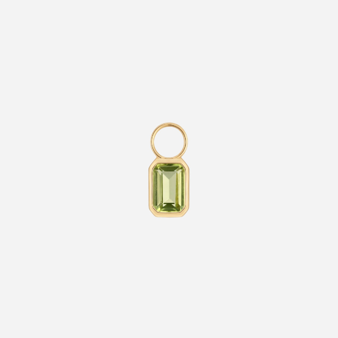 green gemstone gold vermeil single charm for hoop earrings