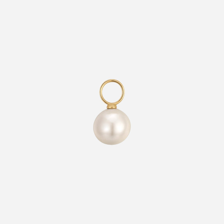 single pearl charm in vermeil gold