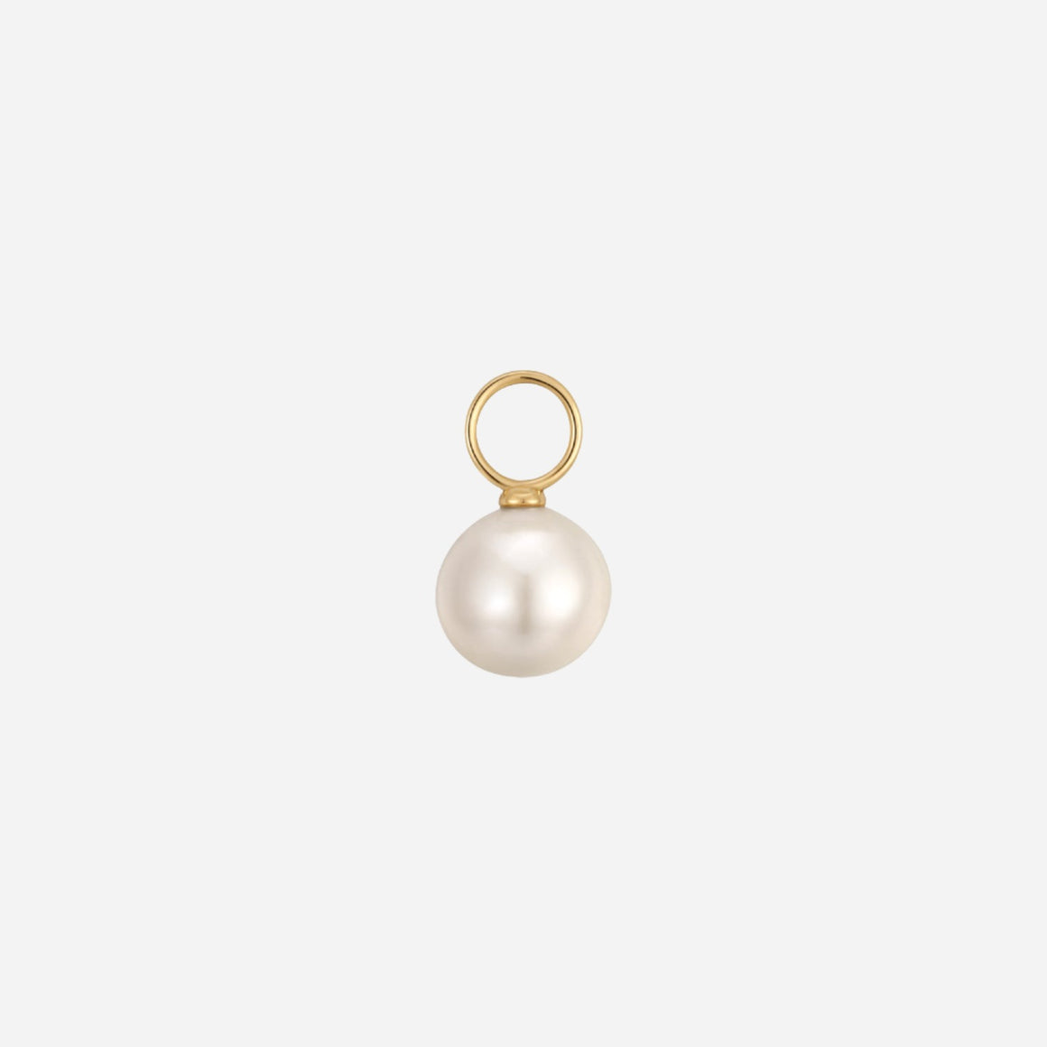 freshwater pearl single charm for hoop earring gold vermeil 