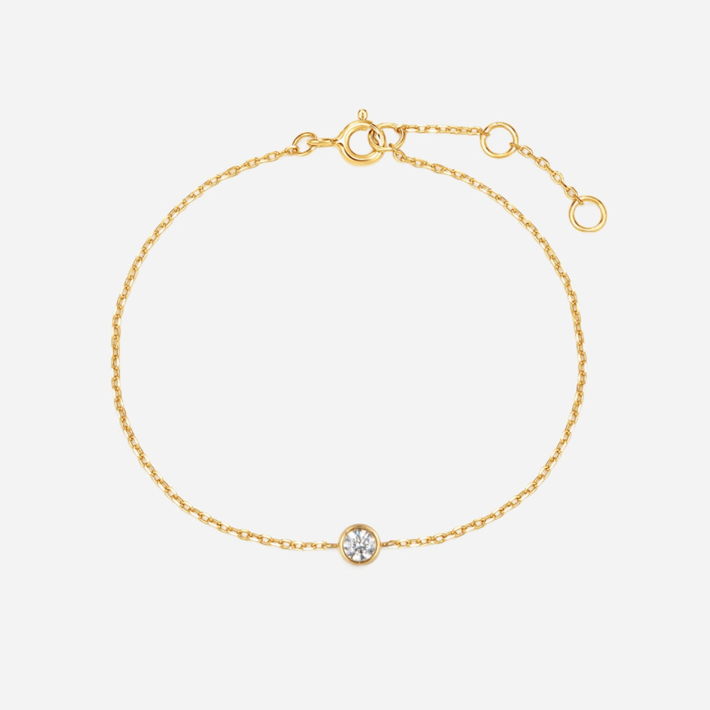 Solitaire diamond bracelet solid gold