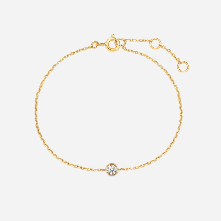 gold solitaire diamond bracelet