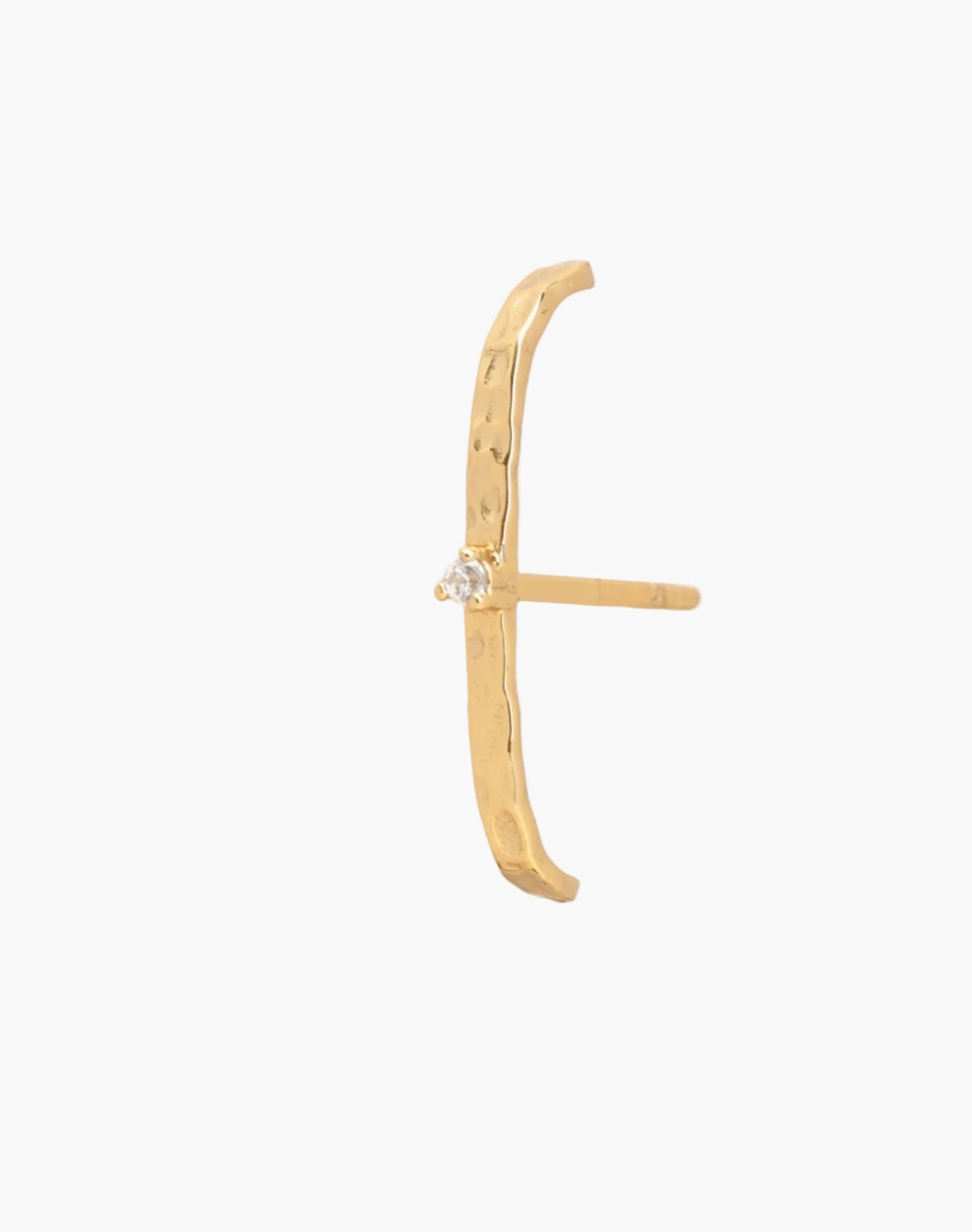 hammered gold suspender single ear cuff