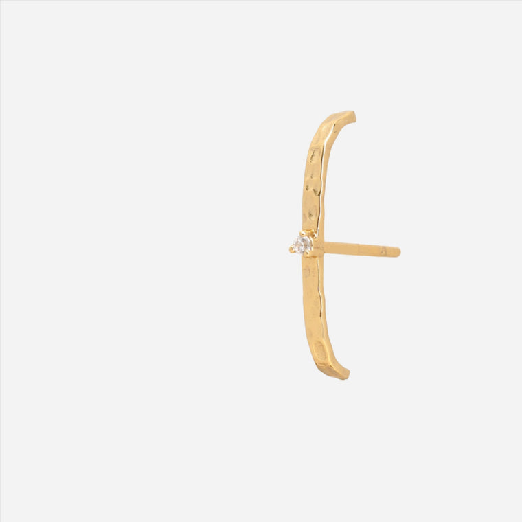 hammered gold suspender single ear cuff