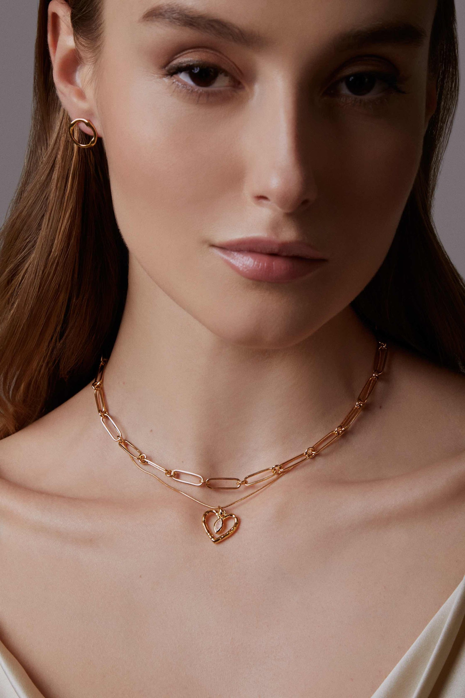 Aurora heart necklace