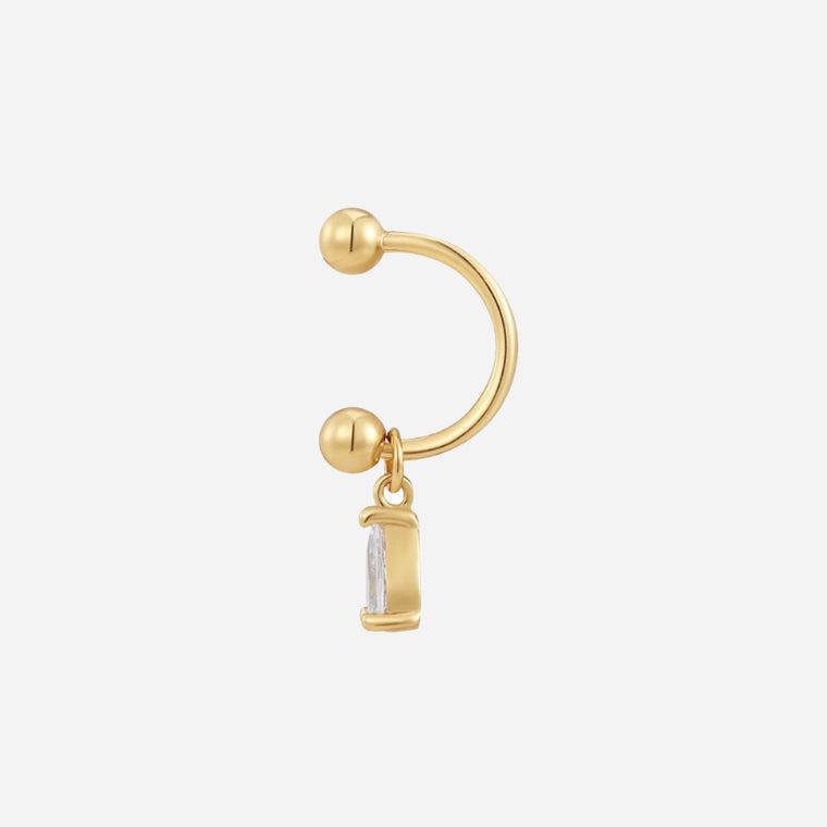 crystal huggie hoop earring