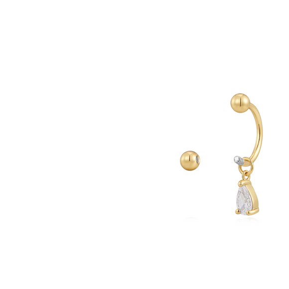 crystal huggie hoop earring