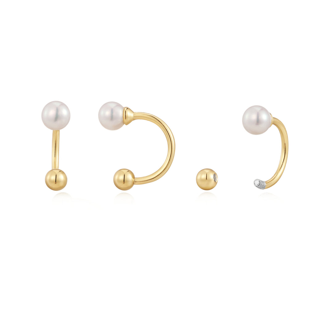 pearl huggie hoop reverse earring