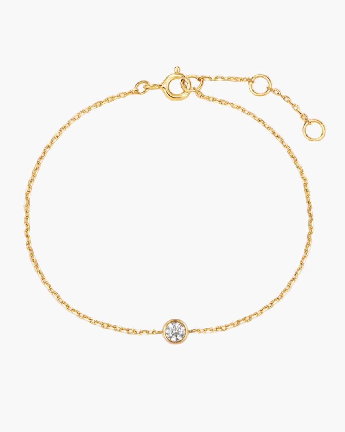 Solitaire diamond bracelet solid gold