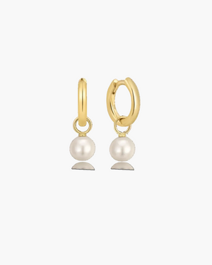 classic gold vermeil hoops with pearl mini charms