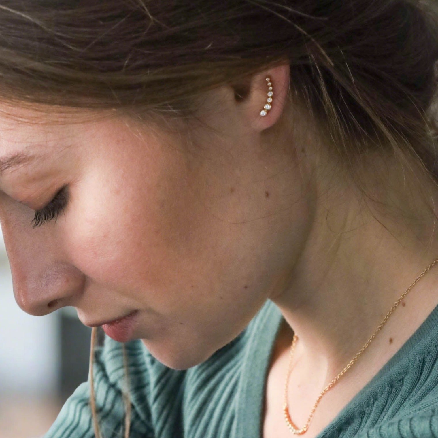 Tennis sparkle ear climbers