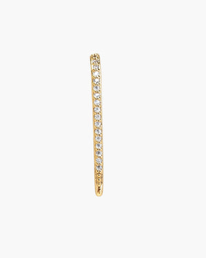 gold pavé suspender single ear cuff
 on neutral background front view
