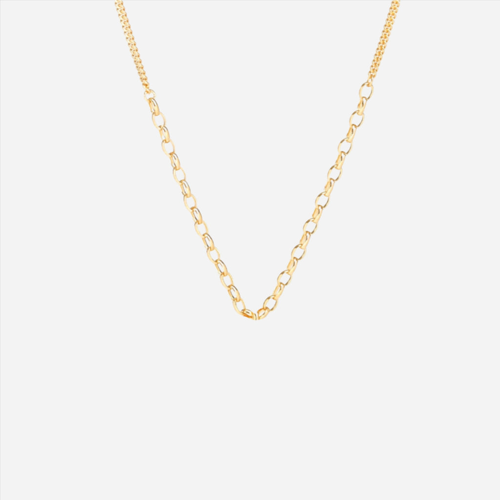 Mixed gold plated chain necklace