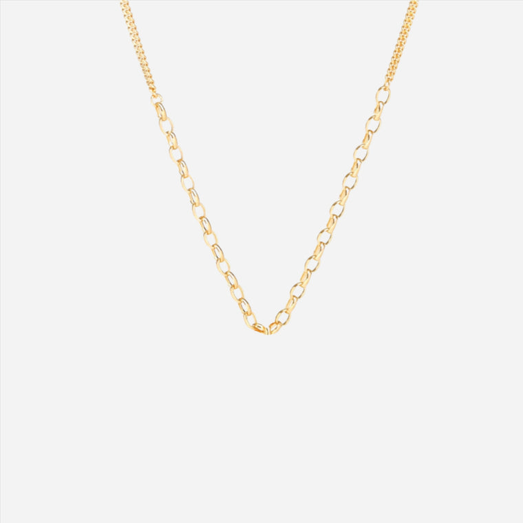 gold mixed chain necklace