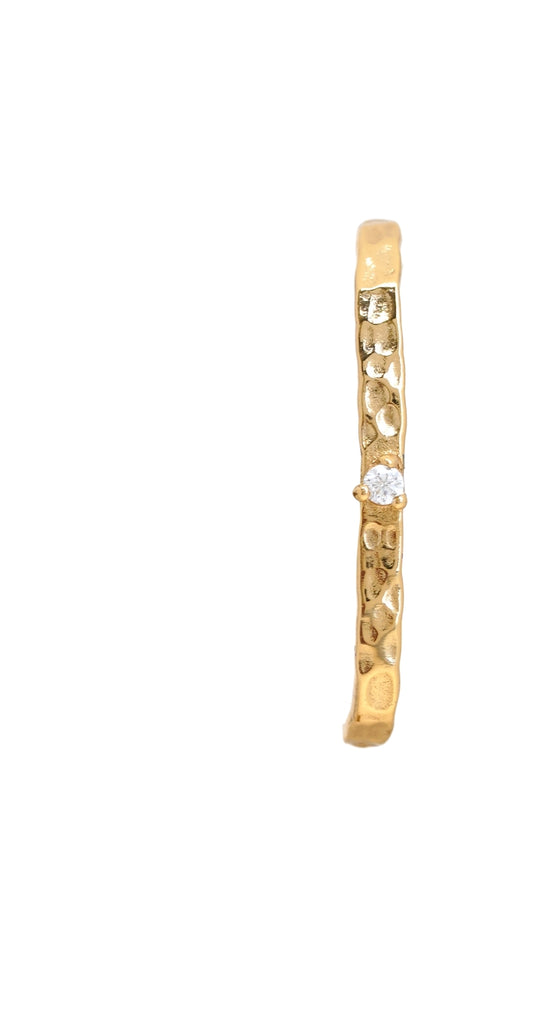 hammered gold suspender single ear cuff