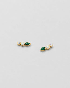 The Aurora Dew Earrings - Malachite