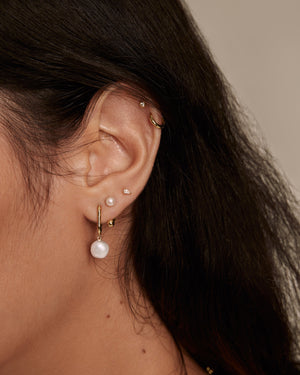 pear drop stud earrings in gold vermeil