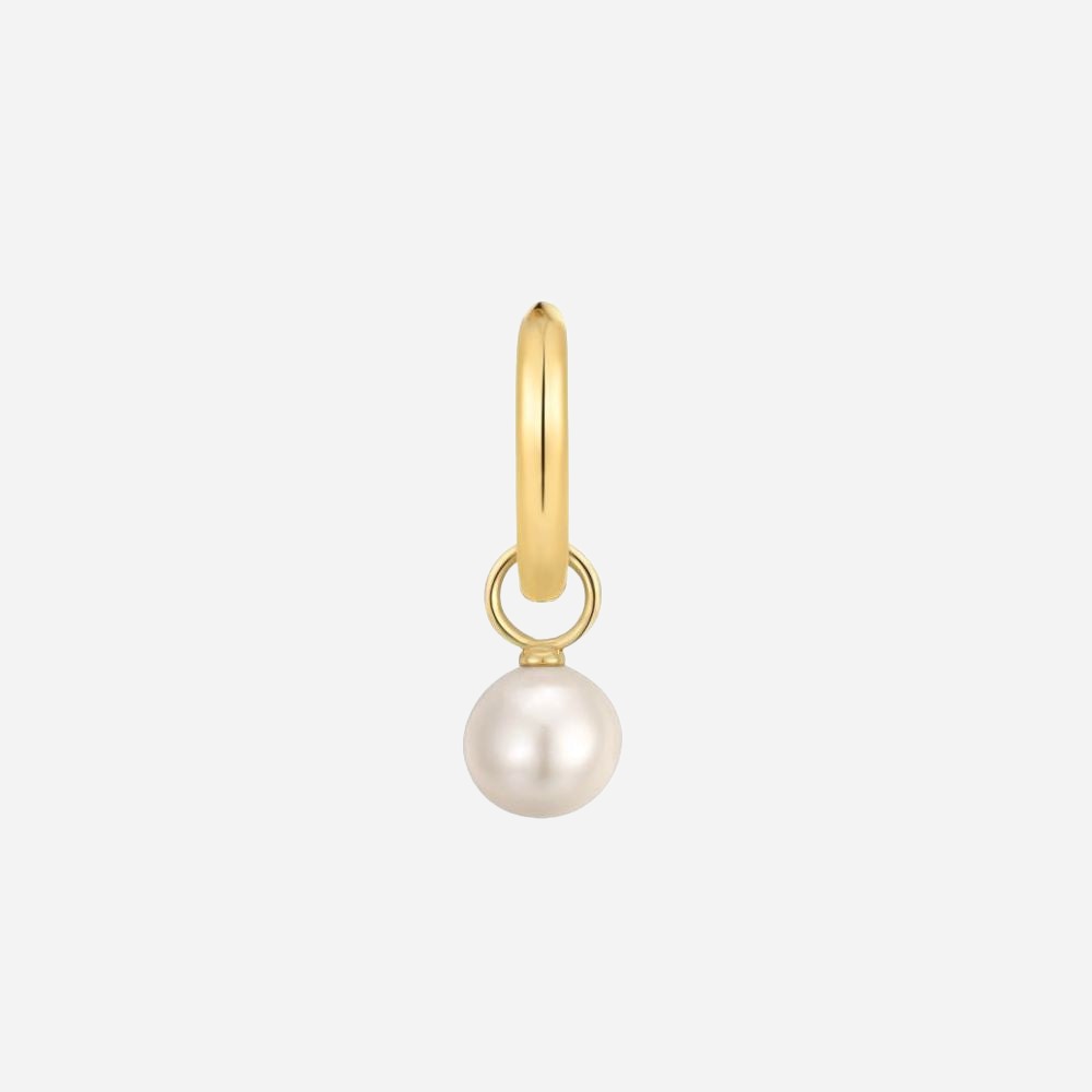 Single hoop earring with freshwater pearl