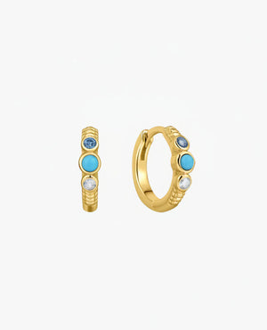 gold gemstone hoops