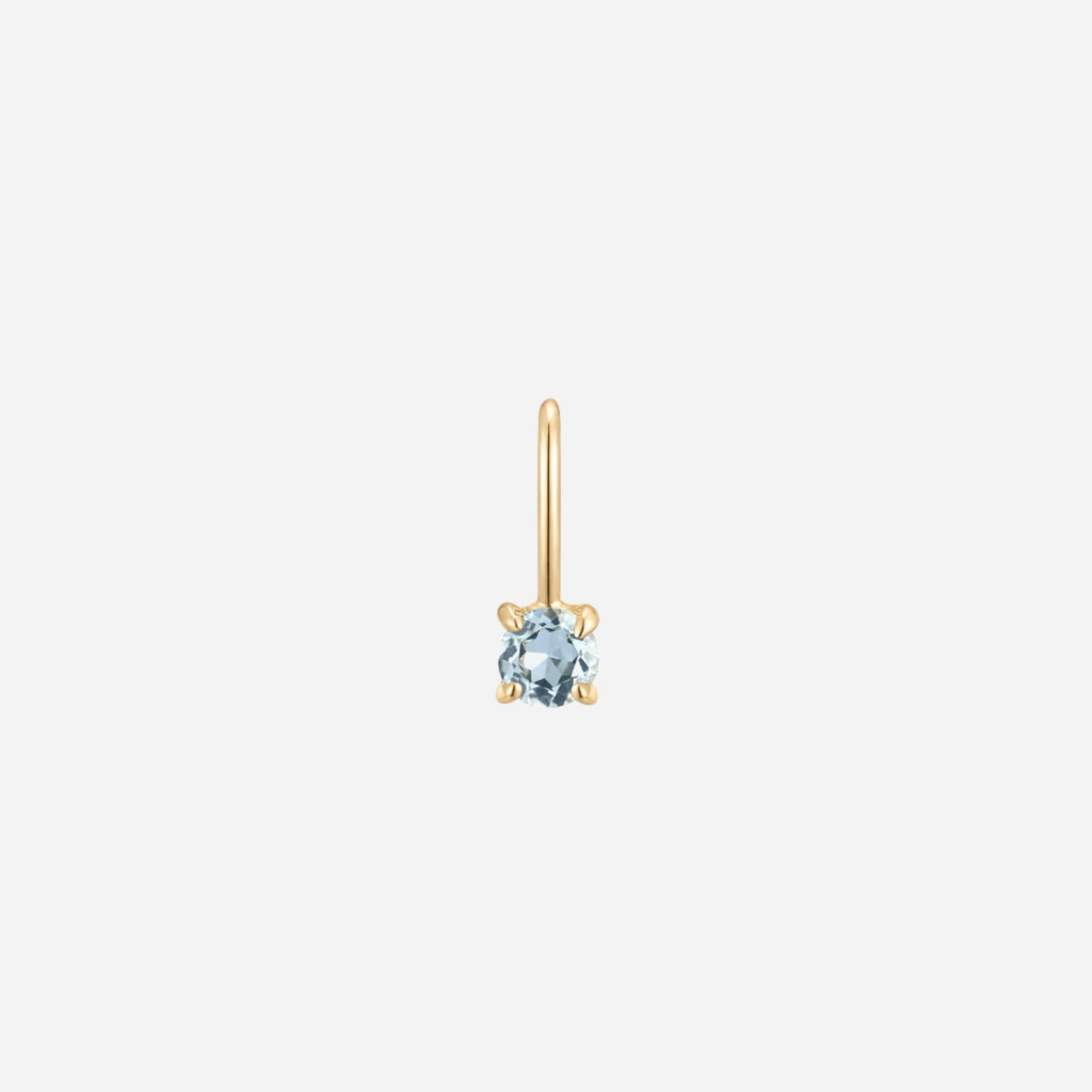 march birthstone aquamarine solid gold charm