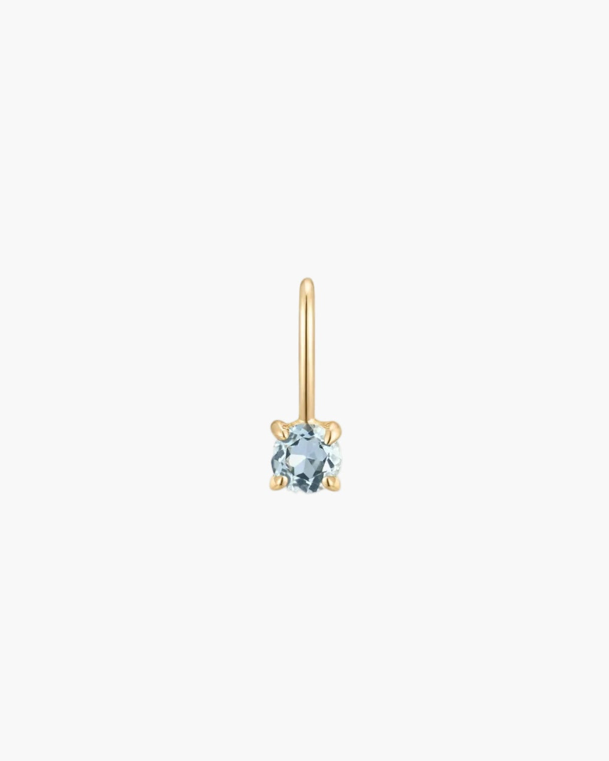 march birthstone aquamarine solid gold charm