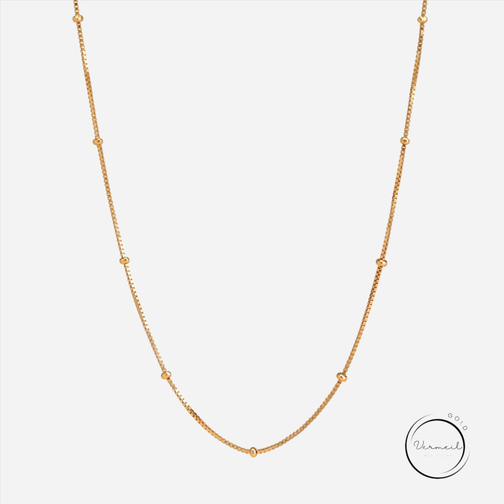 bead chain vermeil gold necklace