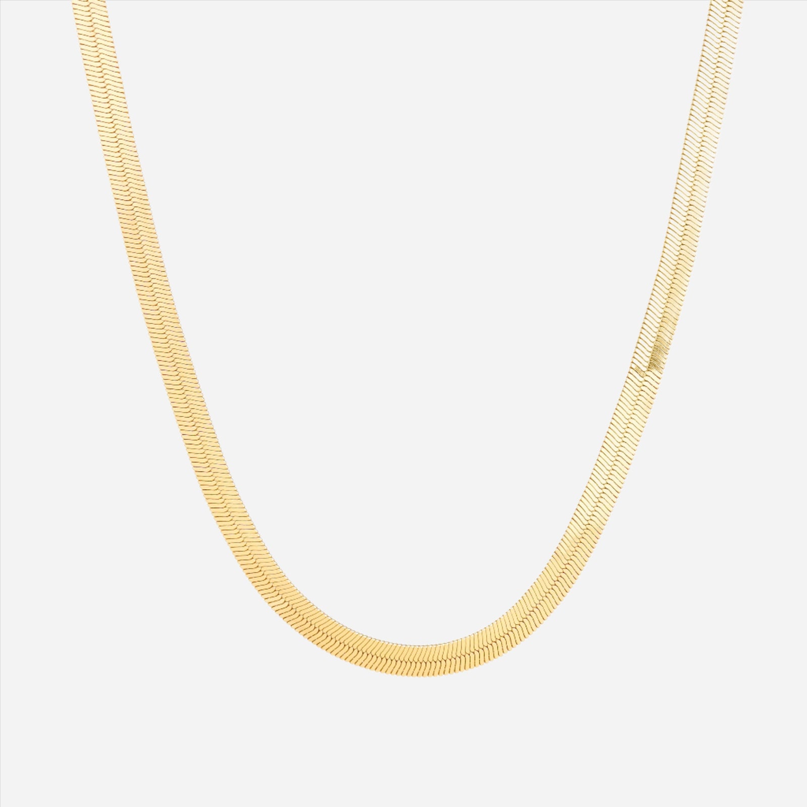 gold herringbone necklace