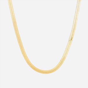 gold herringbone necklace