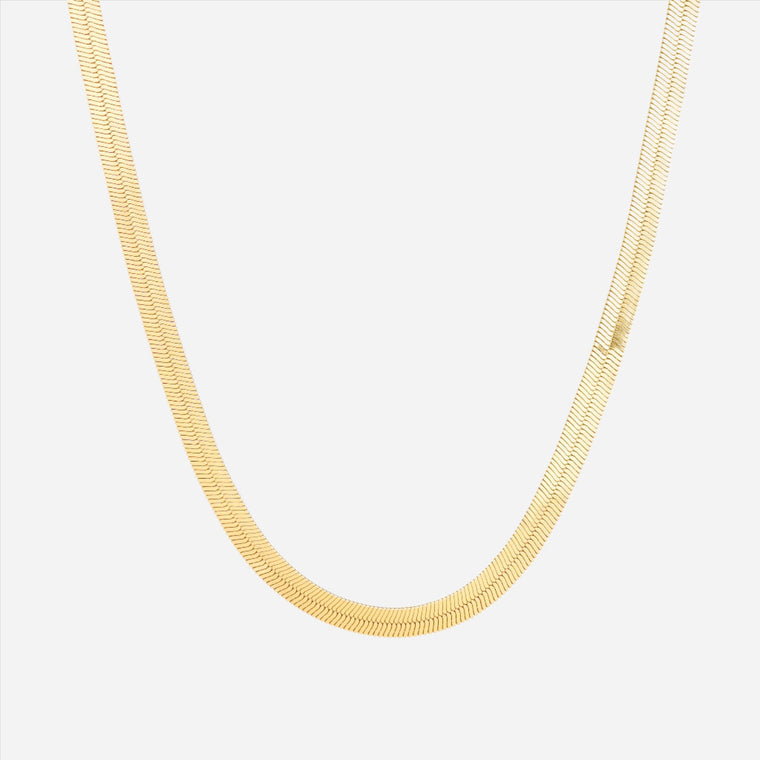 gold herringbone necklace