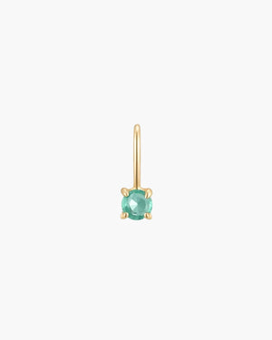 May birthstone emerald solid gold charm
