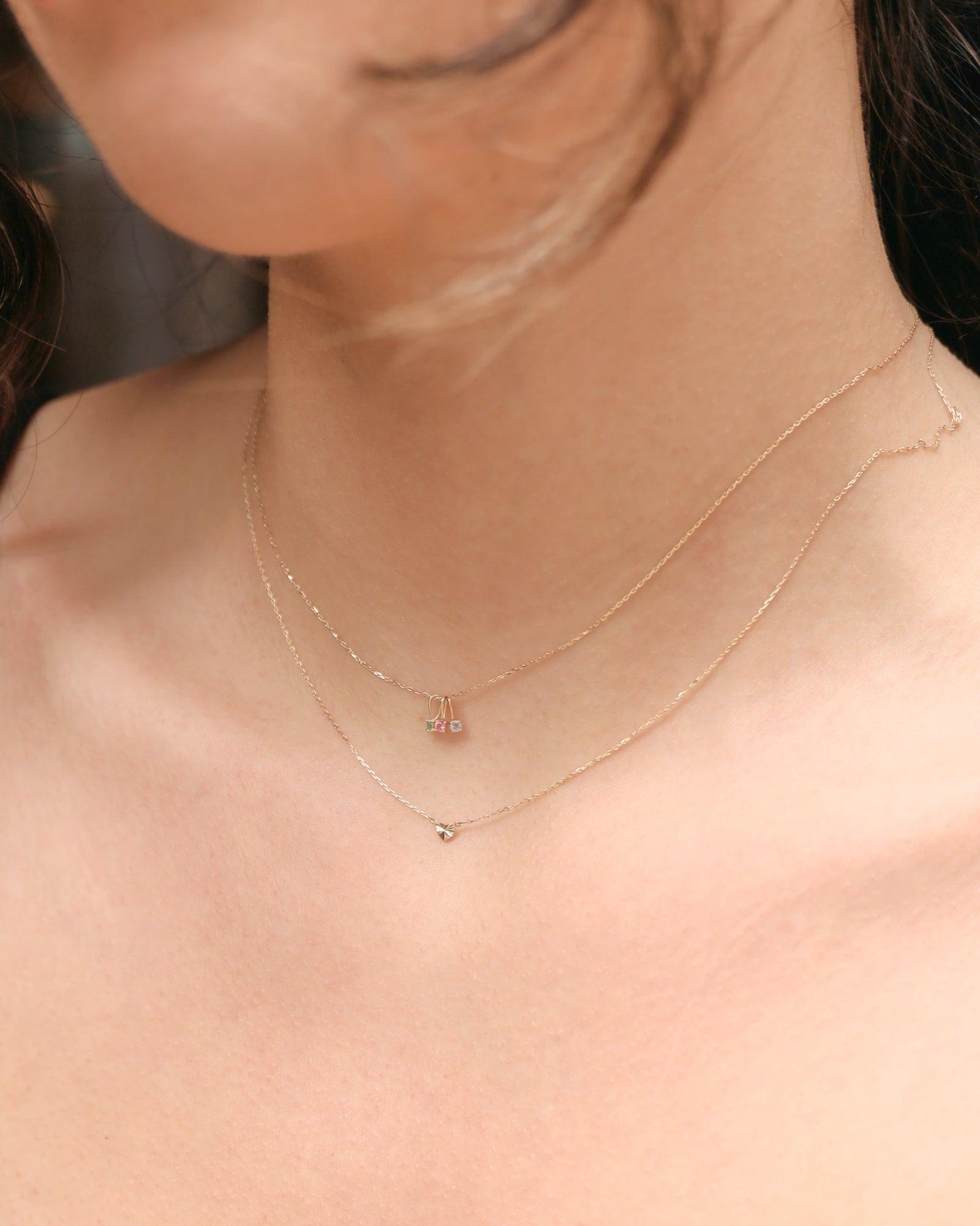 May birthstone emerald solid gold charm