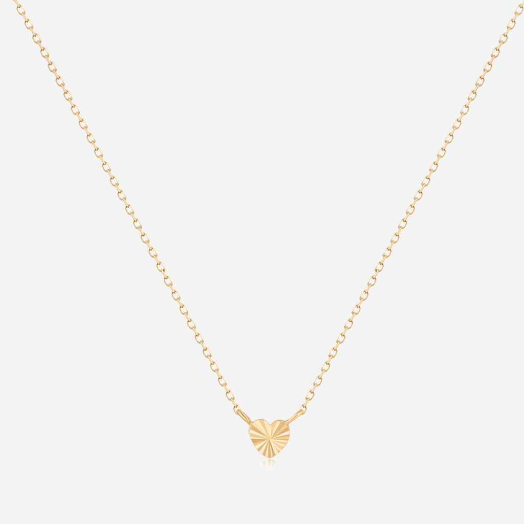 solid gold mini heart necklace