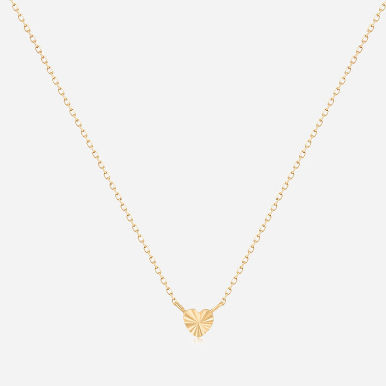 solid gold mini heart necklace