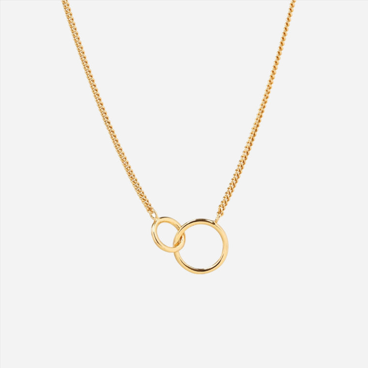 interlocking double ring necklace