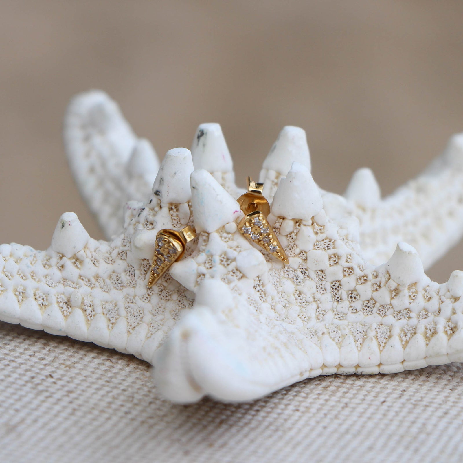 triangle pike stud earrings