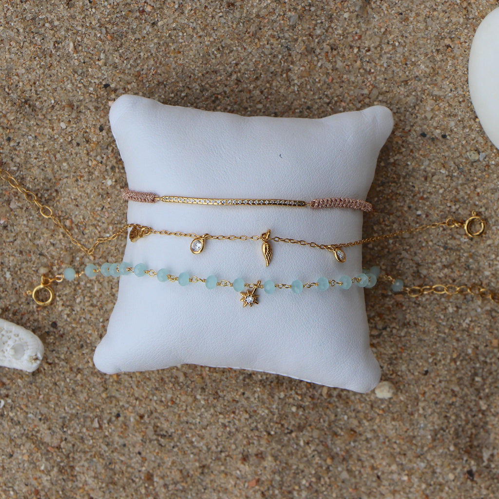 gold mini charms chain bracelet