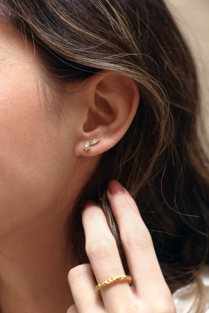 mini opal stud earrings