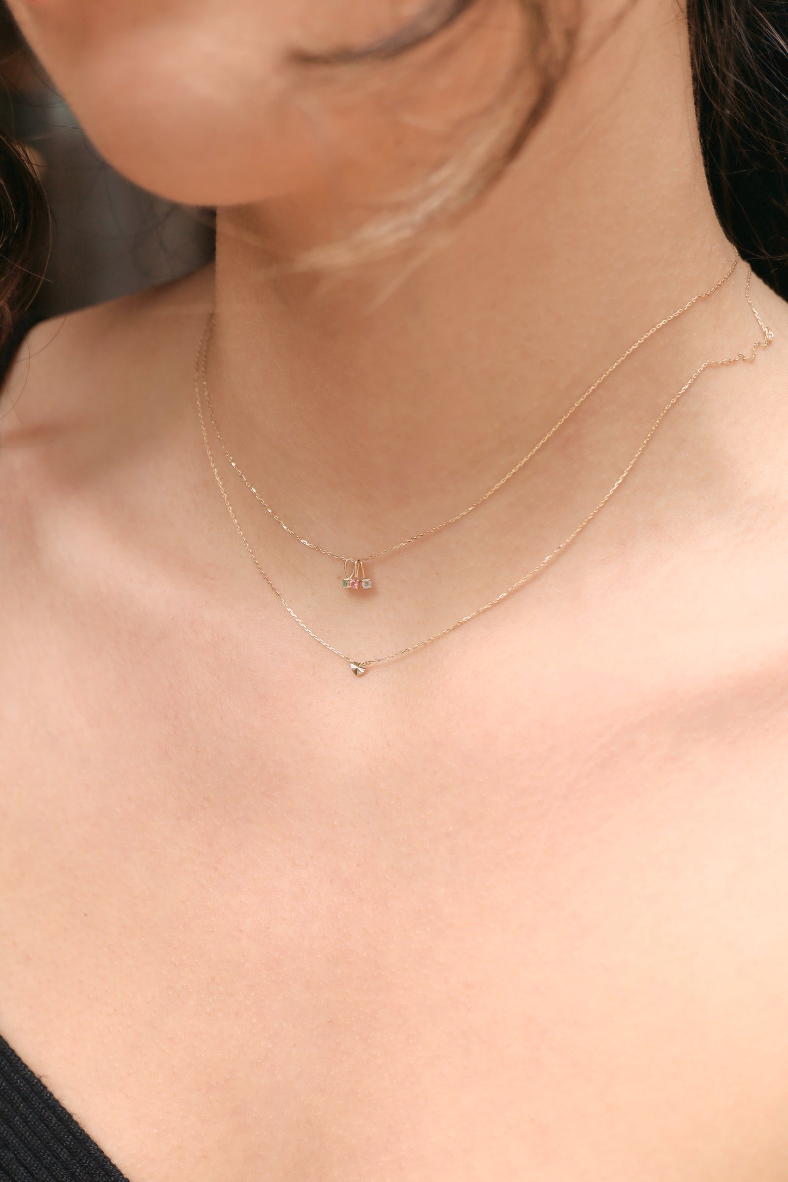 solid gold mini heart necklace