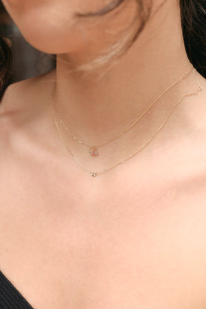 solid gold mini heart necklace