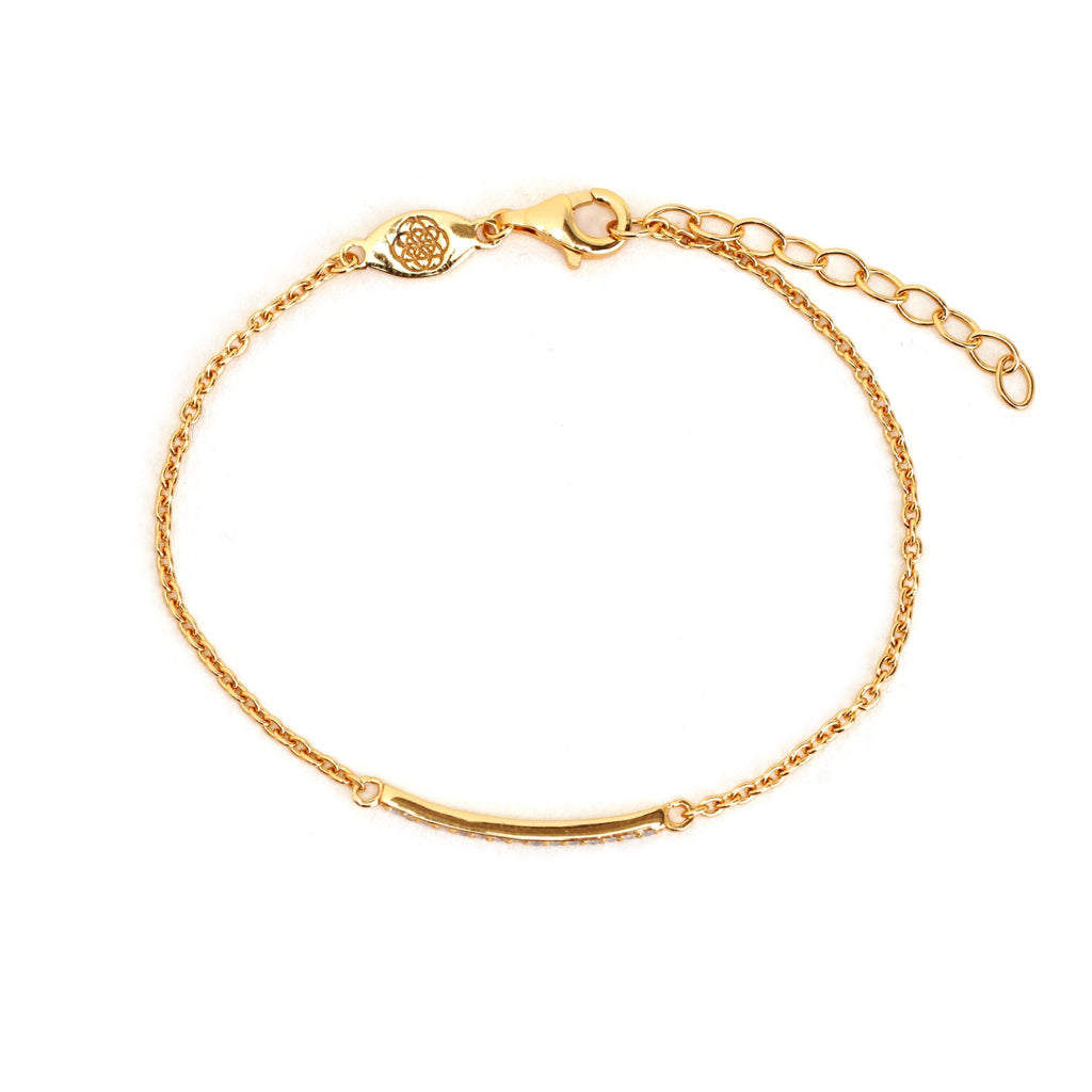 pavé bar chain bracelet