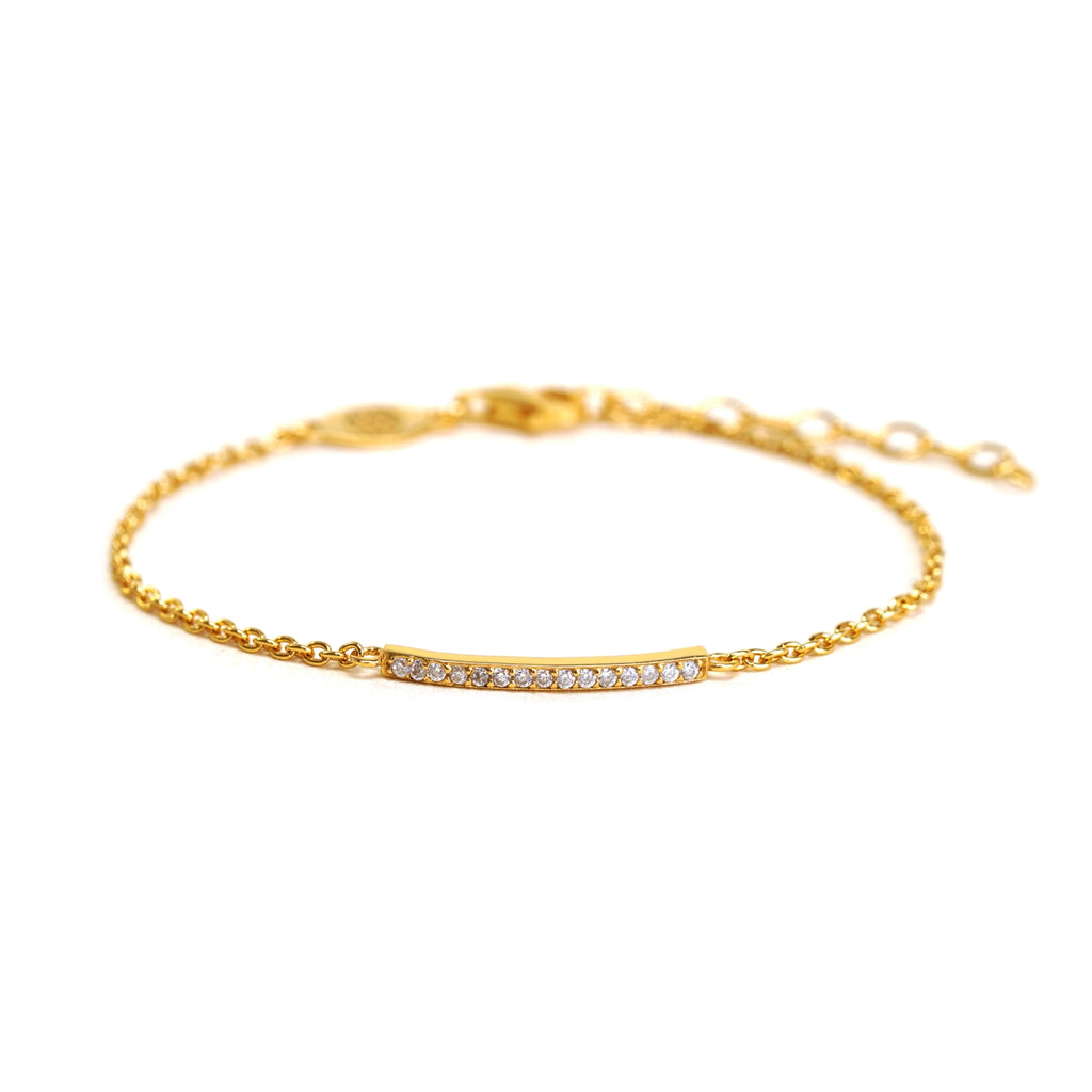 pavé bar chain bracelet